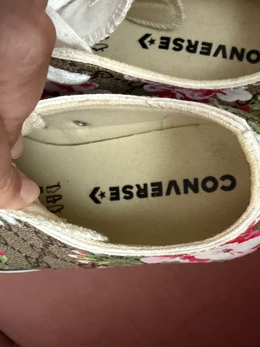 Floral Canvas Sneakers with White Accents - Picture 5 of 8